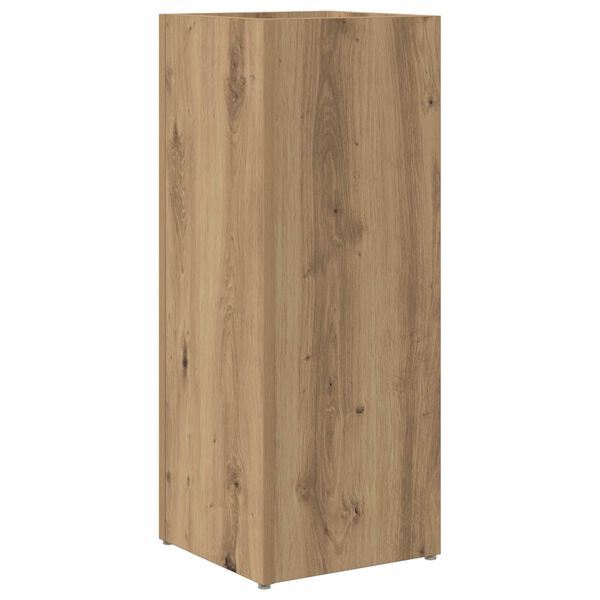 vidaXL Paraplu Standaard Artisan Eiken 25 x 24,5 x 64 cm Bewerkt hout
