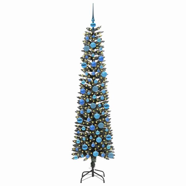 vidaXL Kunstkerstboom met 300 LED Groen 180 cm PVC en Plastic en Staal