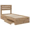 vidaXL Bedframe met lade met hoofdeinde met opslag Bewerkt hout