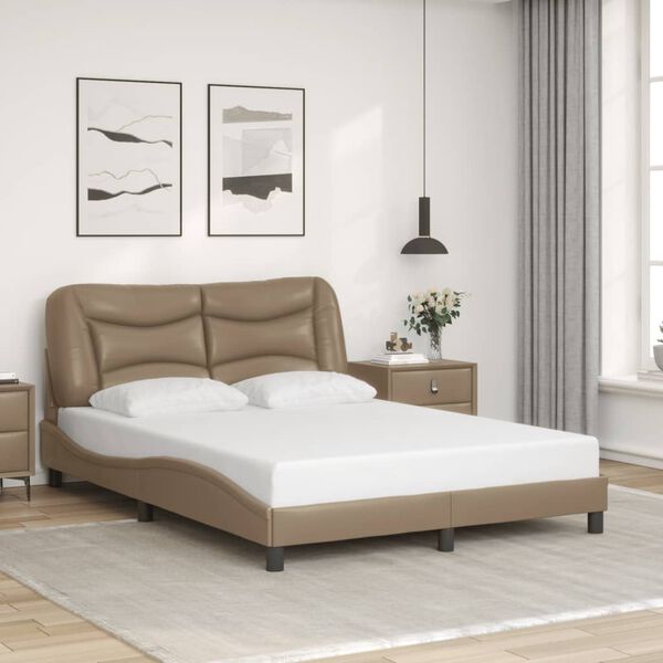 vidaXL Bedframe met LED zonder matras "Hvar" cappuccino 120x200 cm