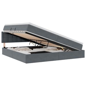 vidaXL Opslag bed met matras Donkergrijs 200 x 200 cm Fluweel