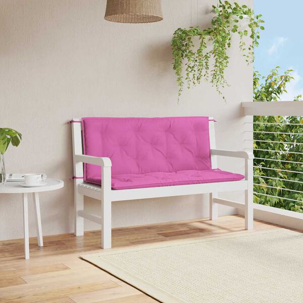 vidaXL Tuinbankkussens 2 st 120x50x7 cm stof roze