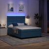 vidaXL LED Box Spring Bed met matras Donkerblauw 140 x 190 cm Stof