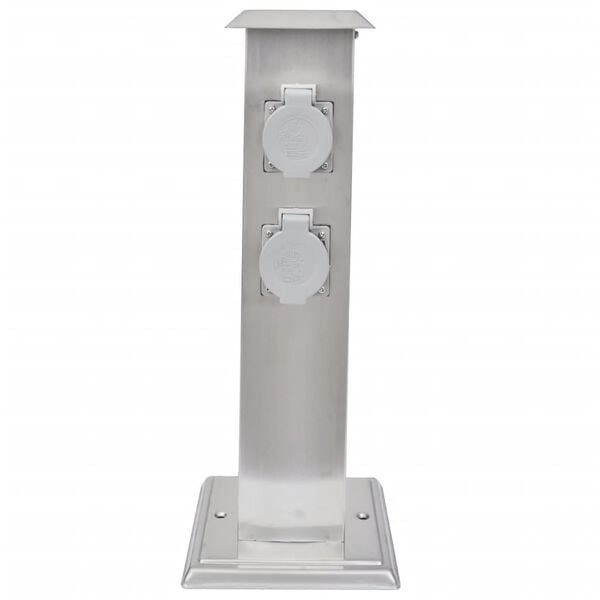 vidaXL Buitenstopcontact op zuil roestvrij staal