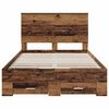 vidaXL Bedframe met hoofdeinde Oudhout 120 x 200 cm Bewerkt hout