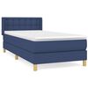 vidaXL Boxspring met matras stof blauw 90x200 cm