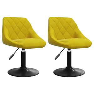 vidaXL Eetkamerstoelen draaibaar 2 st fluweel mosterdgeel
