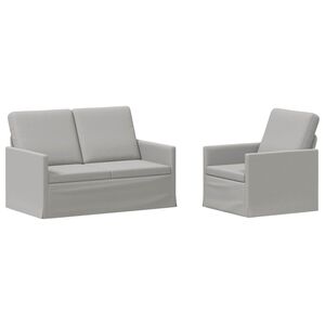 vidaXL Bankstel 2 pcs Wolkengrijs Stof