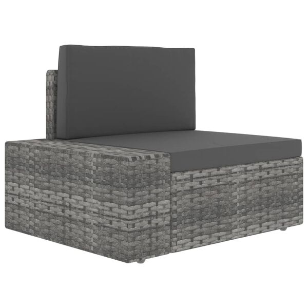 vidaXL 10-delige Loungeset poly rattan grijs