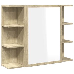 vidaXL Badkamerspiegelkast 80x20,5x64 cm spaanplaat sonoma eikenkleur
