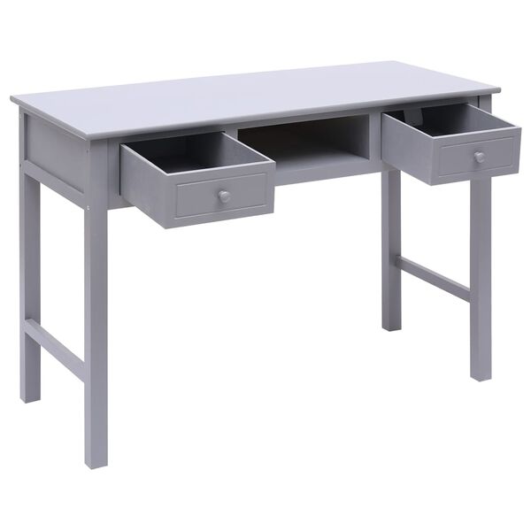 vidaXL Bureau 108x45x76 cm massief paulowniahout grijs