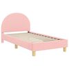 vidaXL Bedframe voor kinderen met hoofdbord Roze 80 x 160 cm Boucl&eacute;