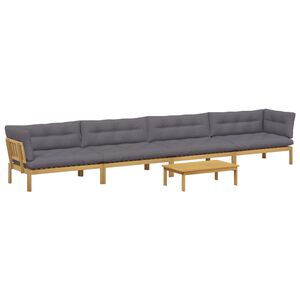 vidaXL 5 Stuk Garden Pallet Sofa Units Massief Acaciahout Licht Bruin