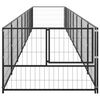 vidaXL Hondenkennel 8 m&sup2; staal zwart