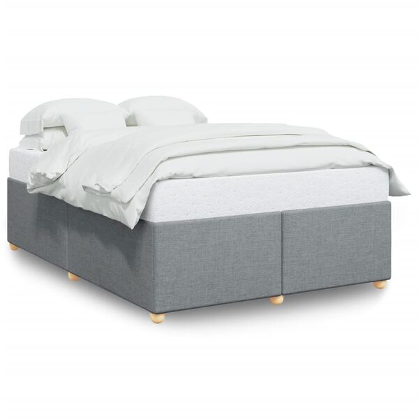 vidaXL Bedframe zonder matras stof lichtgrijs 140x190 cm