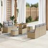 vidaXL Tuinbankenset met kussen 8 pcs Beige poly rattan