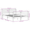 vidaXL Bedframe met hoofdbord massief grenenhout wit 120x190 cm