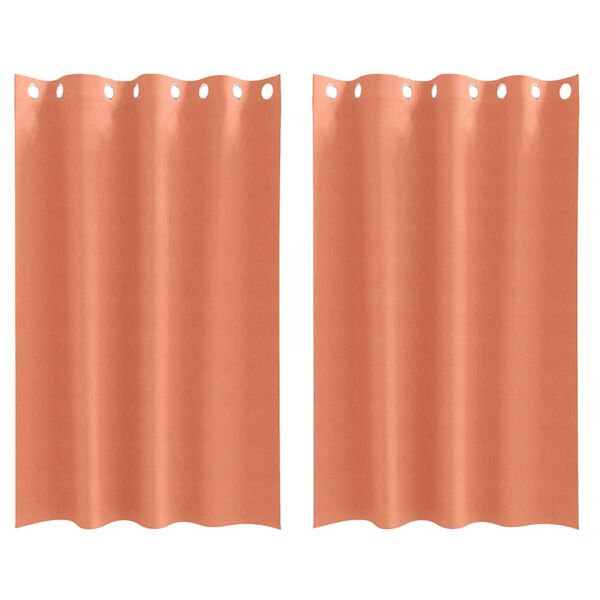 vidaXL Zwart-out Gordijnen met Ringen 2 pcs Terracotta 175 x 140 cm