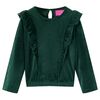 Kinderblouse met ruches 140 donkergroen