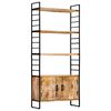 vidaXL Boekenkast met 4 schappen 80x30x180 cm ruw mangohout