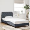 vidaXL Bedframe met LED zonder matras fluweel donkergrijs 100x203 cm