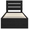 vidaXL Bedframe met hoofdeinde Zwart 100 x 200 cm Massief grenenhout