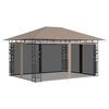 vidaXL Prieel met klamboe 180 g/m&sup2; 4x3x2,73 m taupe