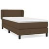 vidaXL Boxspring met matras stof donkerbruin 100x200 cm