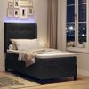 vidaXL Boxspringbed met matras met LED Zwart 90 x 190 cm Fluweel