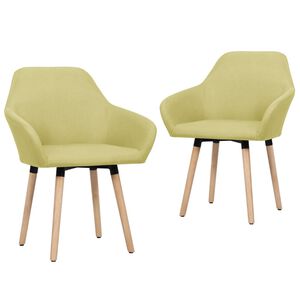 vidaXL Eetkamerstoelen 2 st stof groen