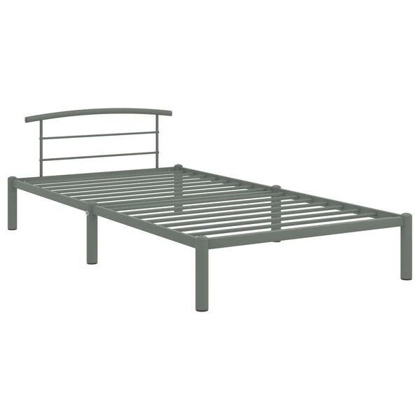 vidaXL Bedframe metaal grijs 90x200 cm