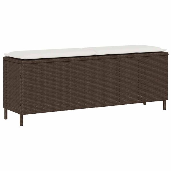 vidaXL Tuinbank met kussen 110x30x40,5 cm poly rattan bruin