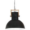 vidaXL Hanglamp industrieel rond 25 W E27 52 cm mangohout zwart