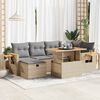 vidaXL 8-delige Loungeset met kussens poly rattan beige