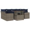 vidaXL 7-delige tuinset met kussens grijs poly rattan