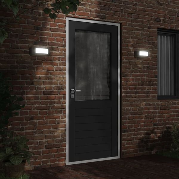 vidaXL Buitenwandlampen 2 st roestvrij staal zwart