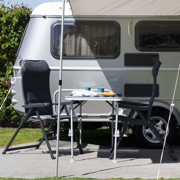 Campart Travel Campingstoel 2 stuks "Napoli" Antraciet 68x43,5x120 cm