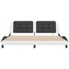 vidaXL Bedframe met LED zonder matras "Zadar" wit en zwart 200x200 cm