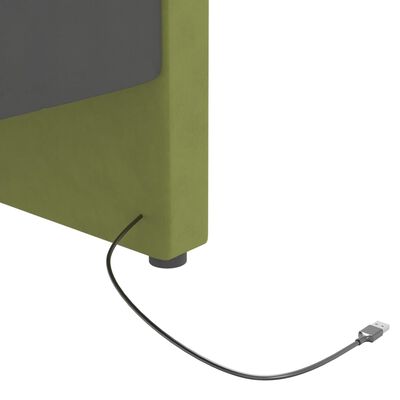 vidaXL Slaapbank met USB fluweel groen 90x200 cm