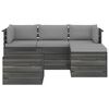 vidaXL 5-delige Loungeset met kussens pallet massief grenenhout