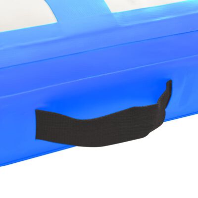 vidaXL Gymnastiekmat met pomp opblaasbaar 300x100x20 cm PVC blauw