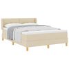 vidaXL Boxspringbed met kussen met hoofdeinde Cr&egrave;me 200 x 140 cm Stof