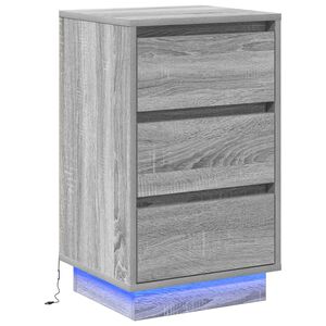 vidaXL Nachtkastje Grijs 39 x 34,5 x 65 cm Bewerkt hout