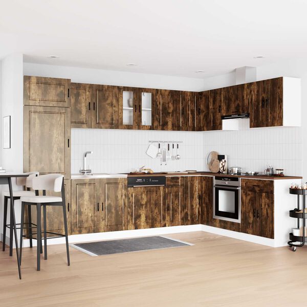 vidaXL Wastafel onderkast Porto Bruin 80 x 46 x 81,5 cm Bewerkt hout