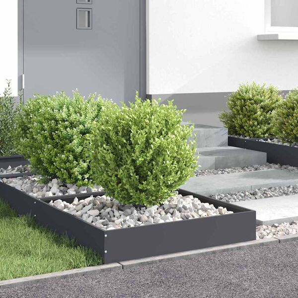 vidaXL Tuinrand 6 pcs Antraciet 60 x 60 x 13 cm Staal
