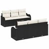 vidaXL Tuin Sofa Set 7 pcs Zwart en Crème Poly rattan, staal en glas