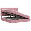 vidaXL Opslag bed met matras met hoofdeinde Roze 200 x 200 cm Fluweel