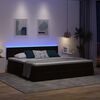 vidaXL Opbergbed met LED met matras met LED Zwart 200 x 200 cm Fluweel