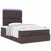vidaXL Ottoman bed met matras en LED's 120x190 cm stof donkerbruin