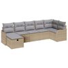 vidaXL Tuin Sofa Set met kussen met opslag 7 pcs Beige Poly riet